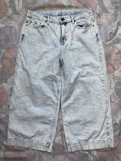 A.N.A Women's High Rise Wide Leg Denim Jean Pant Plus Size 16 Light Wash