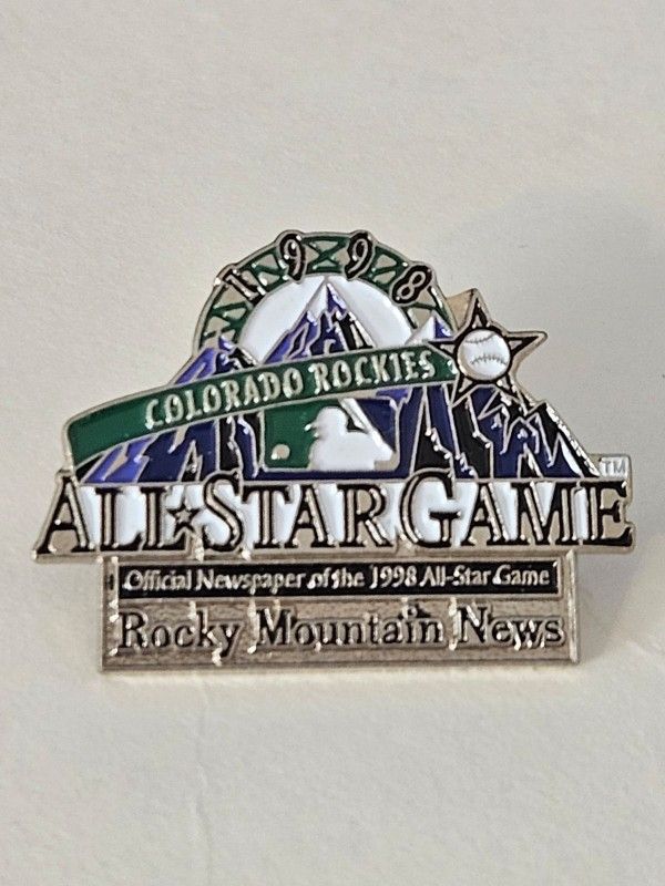 1998 All Star Game Colorado Rockies Lapel Hat Pin Rocky Mountain News Peter David MLB This lapel pin is a must-have for any sports collector!