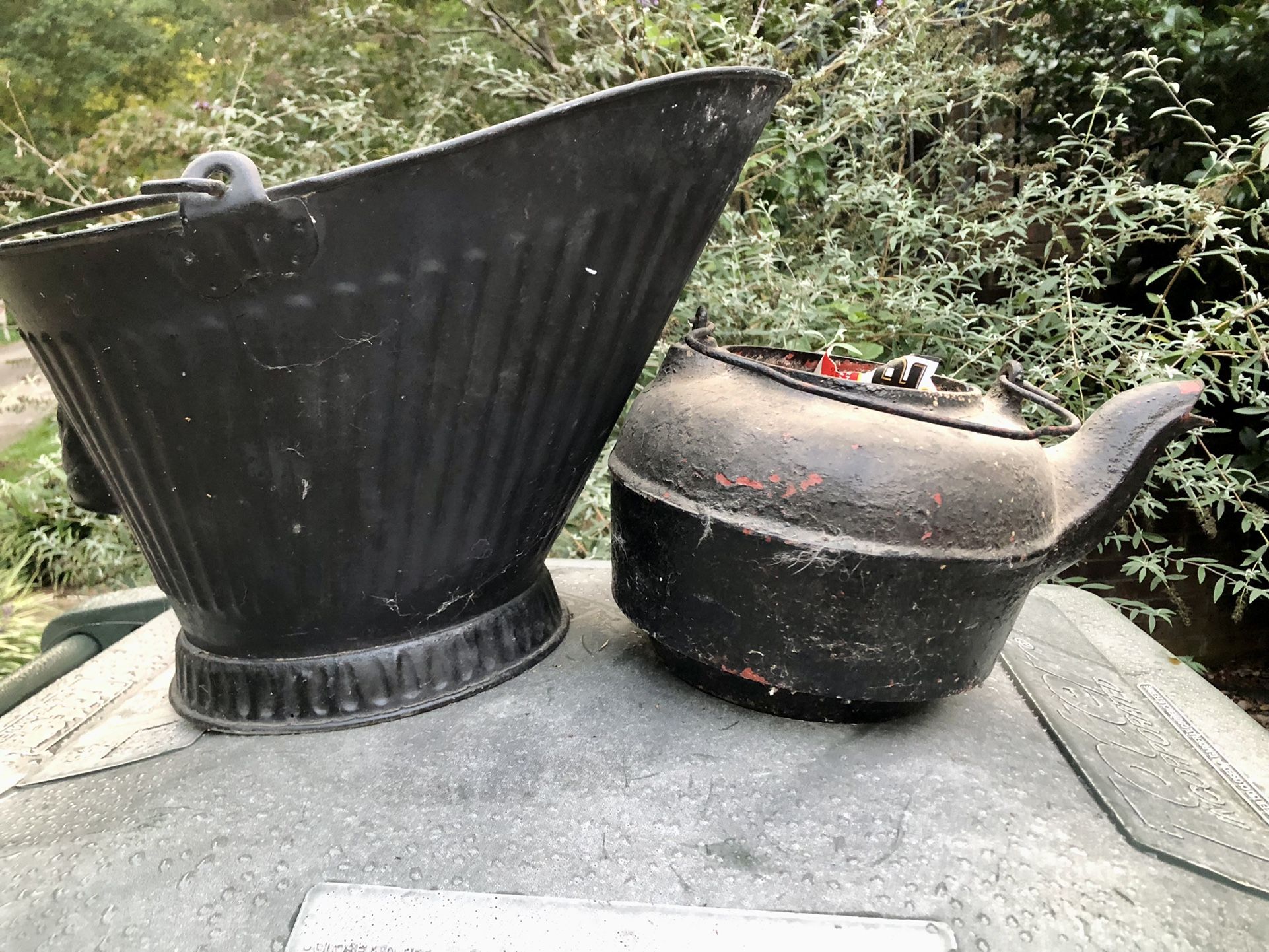 Antique Ash Pan And Kettle