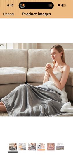 NWOT Heated Blanket King Size Fast Warming Electric Blanket w Travel Bag 100x90 $50