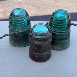 Lot Of 3 Vintage Telephone Insulators 