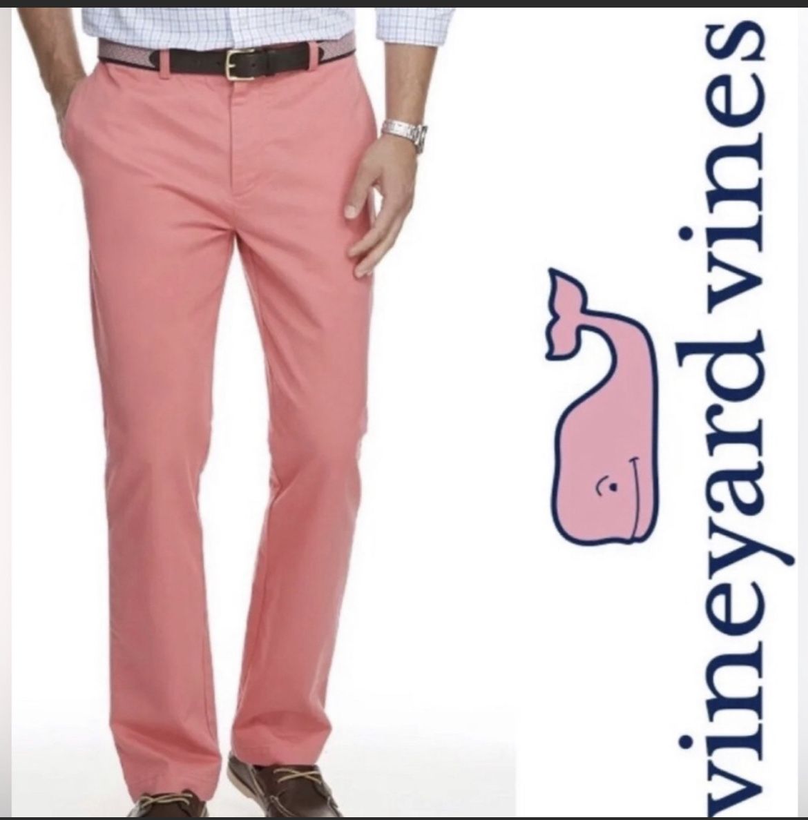 Men’s Vineyard Vines Straight Leg salmon Pink Chino Pants 33x32