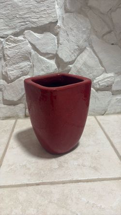 Modern Red Glazed Ceramic Planter