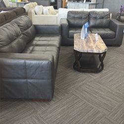 Leather Couch By Ashleys 