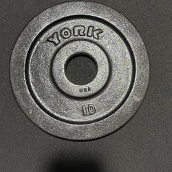 Single Vintage York  10 lB Olympic Plate  $15