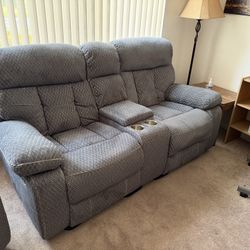 Comfortable Recliner Set – Sofa + 2 Recliner Chairs (Cup Holders)