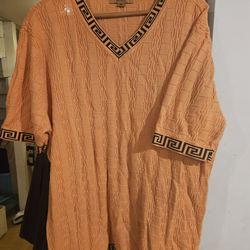 Prestige Original Orange V-Neck Sweater - Size 3XL