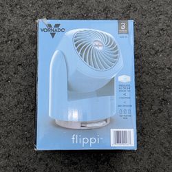 NIB Vornado Flippi V6 Compact Air Circulator Fan, Blue Tabletop Adjustable Head 
