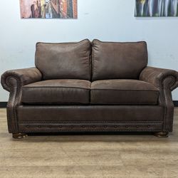 Studded Suede Loveseat