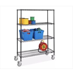 Black Mobile Wire Shelving 48” X 18” X 69”