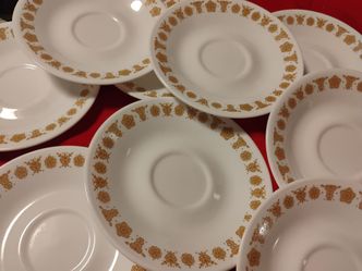 VINTAGE CORELLE 9 BUTTERFLY SAUCERS