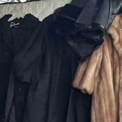 Woman’s Vintage Coats Mink Fur/ Leather
