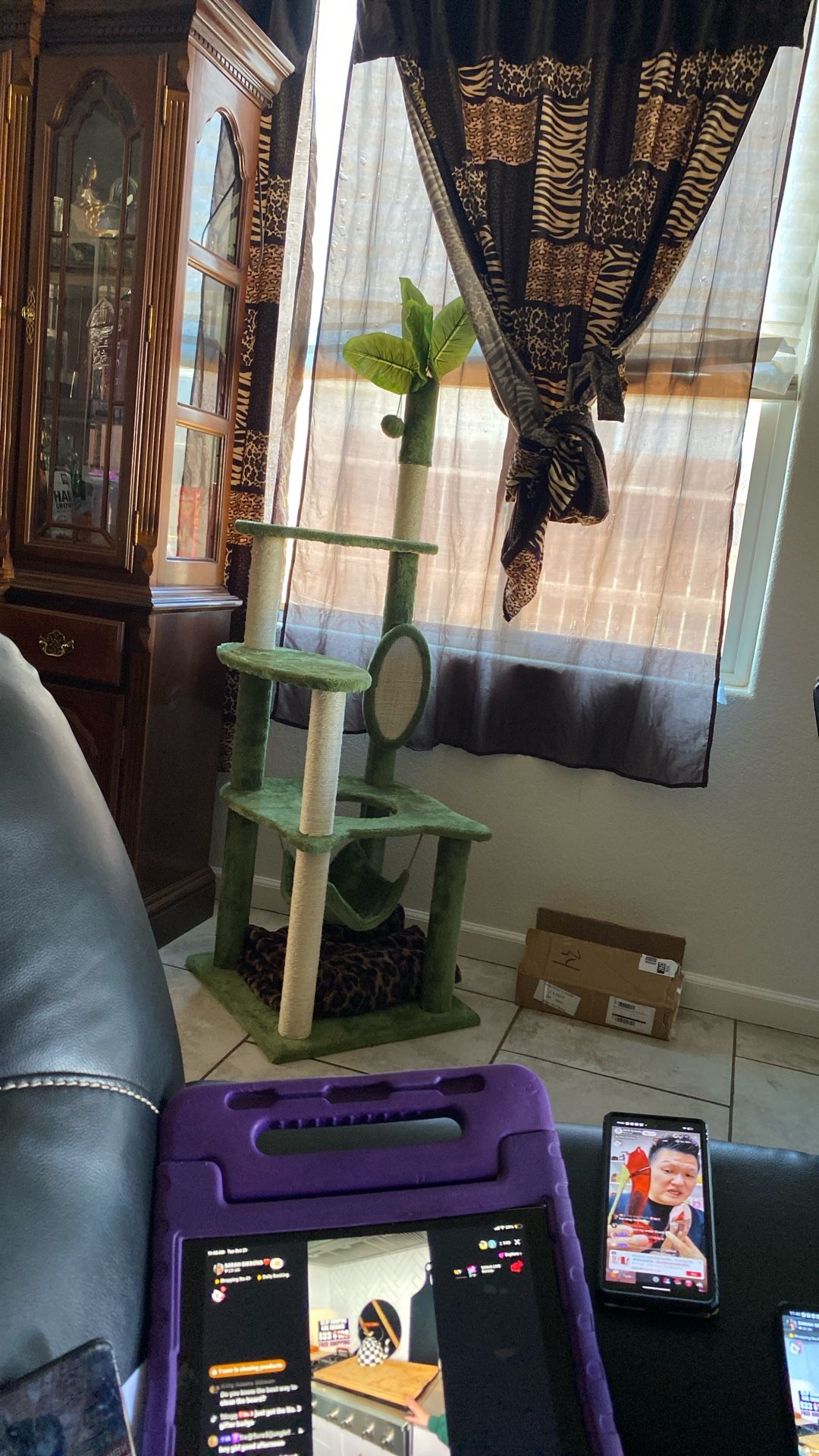 Brand new tree cat tree house never been used just took out the box and put together