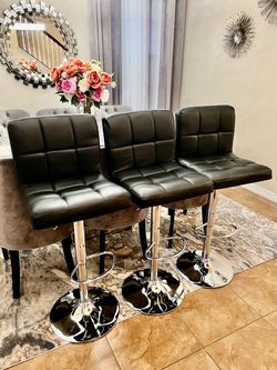 Modern Brand New Black Adjustable Swivel Bar Stools (In Box) – $49 Each
