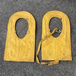 Set of 2 Vintage World War II Yellow "Mae West" style life preserver vests.   Not all the parts are included so they are not fully functional. So am j