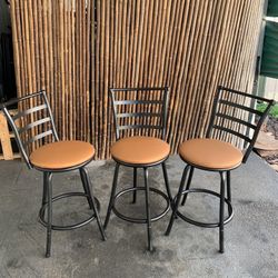 4 Bancos Altos Giratorios Tapiceria Nueva 