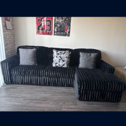 Black Corduroy Couch 