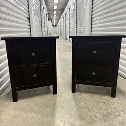 IKEA - 2x dark wood nightstands _ $50