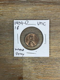 Wheat Penny 1939-D Coin Uncirculated