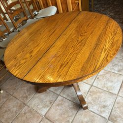 Wood Table With 6 Chairs 