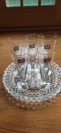 5 Vintage Schlitz Pilsner style Beer Glasses