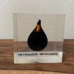 Antique Paper Weight With A Drop Of Crude Oil 