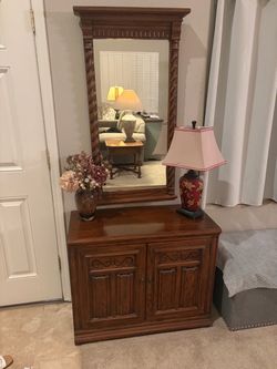 Ethan Allen mirror & storage cabinet