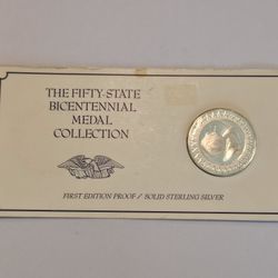1976 New Mexico Cultural Mosaic 1oz Sterling Silver In Orginal Packaging.