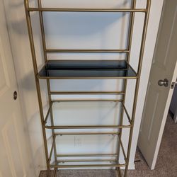 Glass + Gold Finish Shelf - $60