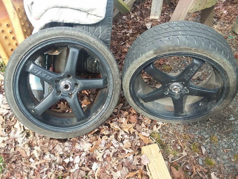 4 Used black axis 19" rims must go, decent condition