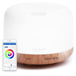 ASAKUKI Smart Wi-Fi Essential Oil Diffuser 500ml Aromatherapy Humidifier New