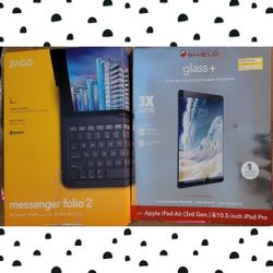 Bundle Zagg Messenger Folio2+invisisheild Screen Protector Ipad Air/10.2/pro 11