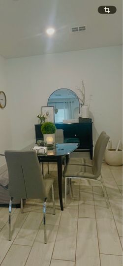 Arched black frame mirror