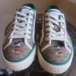 GUCCI SHOES TENNIS 1977  X DISNEY MICKEY MOUSE SPECIAL ADDITION  MENS SIZE 8-8.5 Women Size 10 