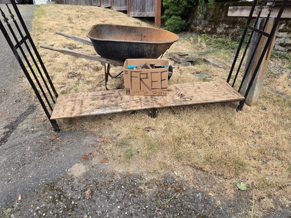 Free Firewood Rack And Wheel Barrow