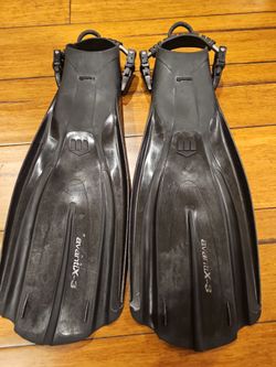 Mares Plana Avanti X3 Scuba Fins - Size Regular - Upgraded Stainless Steel Spring Straps (Made in Italy)