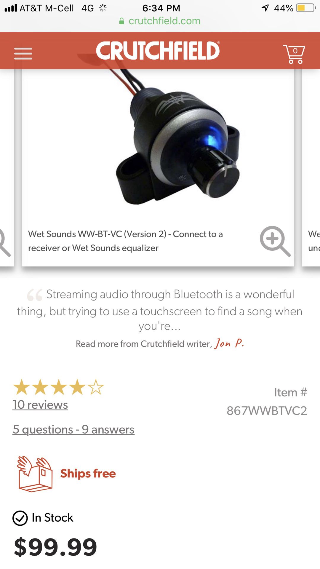 Wet sounds Bluetooth control