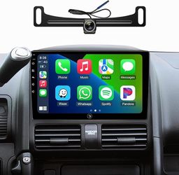Car Radio Stereo Honda CRV 2002 2003 2004 2005 2006, Wireless CarPlay Android Auto, 9” Touch Screen Head Units, Backup Camera