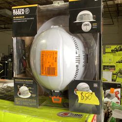 Klein Tools Vented Full Brim White Hard Hat with Headlamp