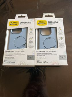 OtterBox OtterGrip MagSafe High Quality Phone Case for iPhone 15 Pro & Pro Max (Light Blue, 3 of Each Available)