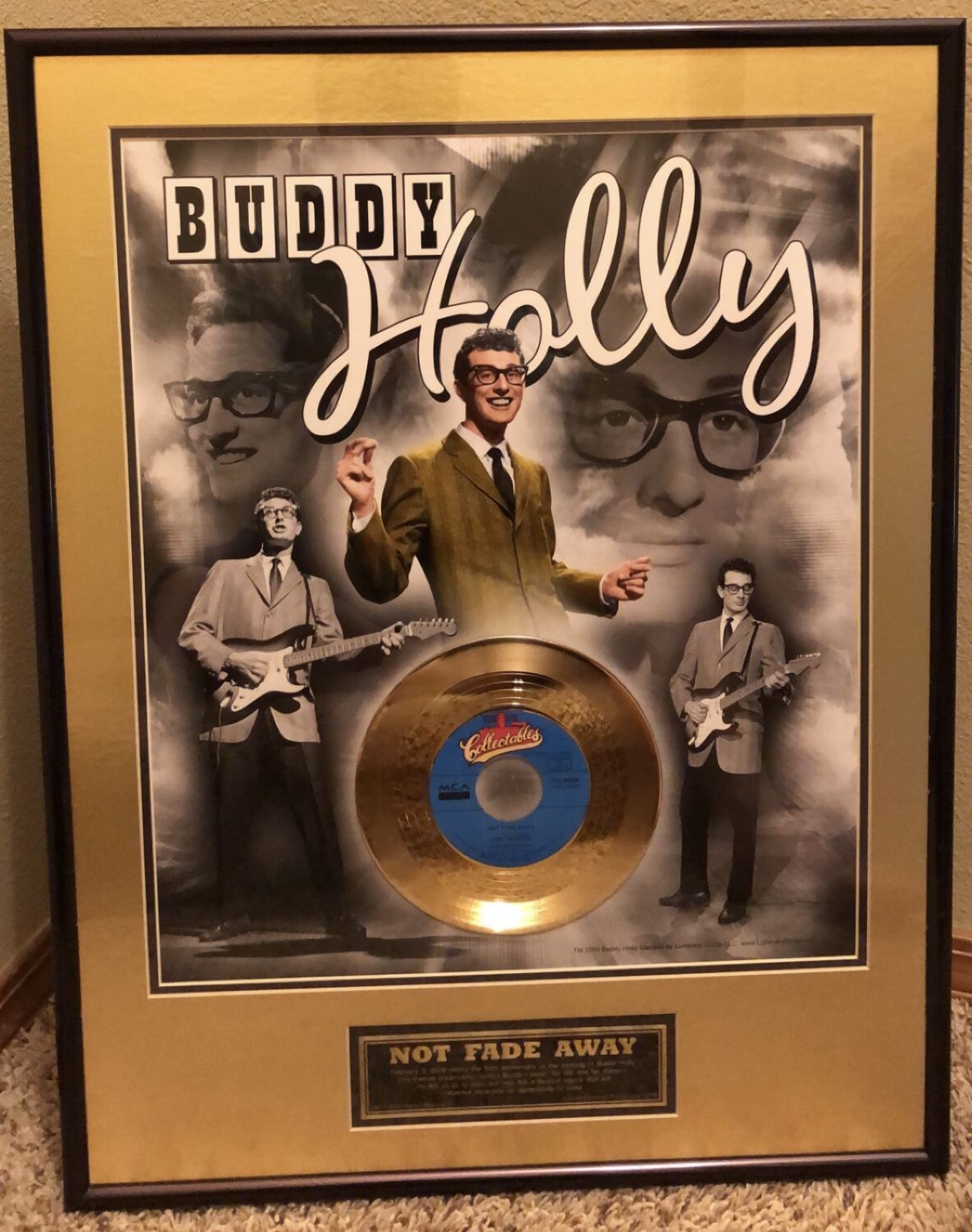Buddy Holly 24K Gold Plated Record Limited Edition Prototype Not Fade Away
