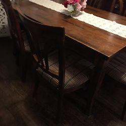 Solid Wood Dining Table 6 Chairs