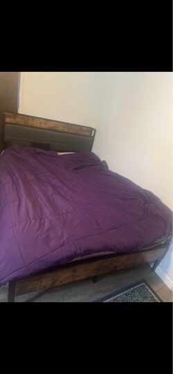 Full size bed frame with headboard