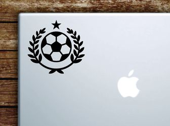 PRE MADE Laptop Decal Sticker Soccer Sports