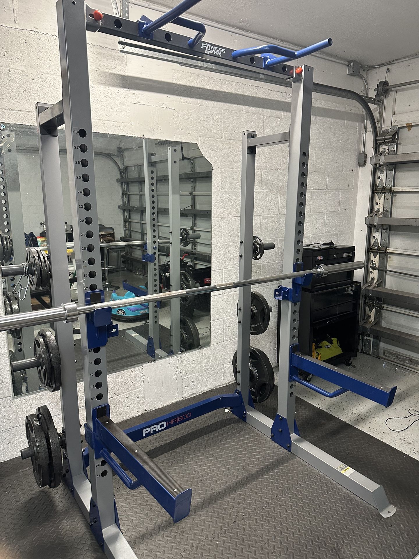 Weight Rack, Weight, And Bar