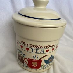 Vintage “the Cooks Nook Tea” Ceramic Treasure Craft Canister Made In The USA 