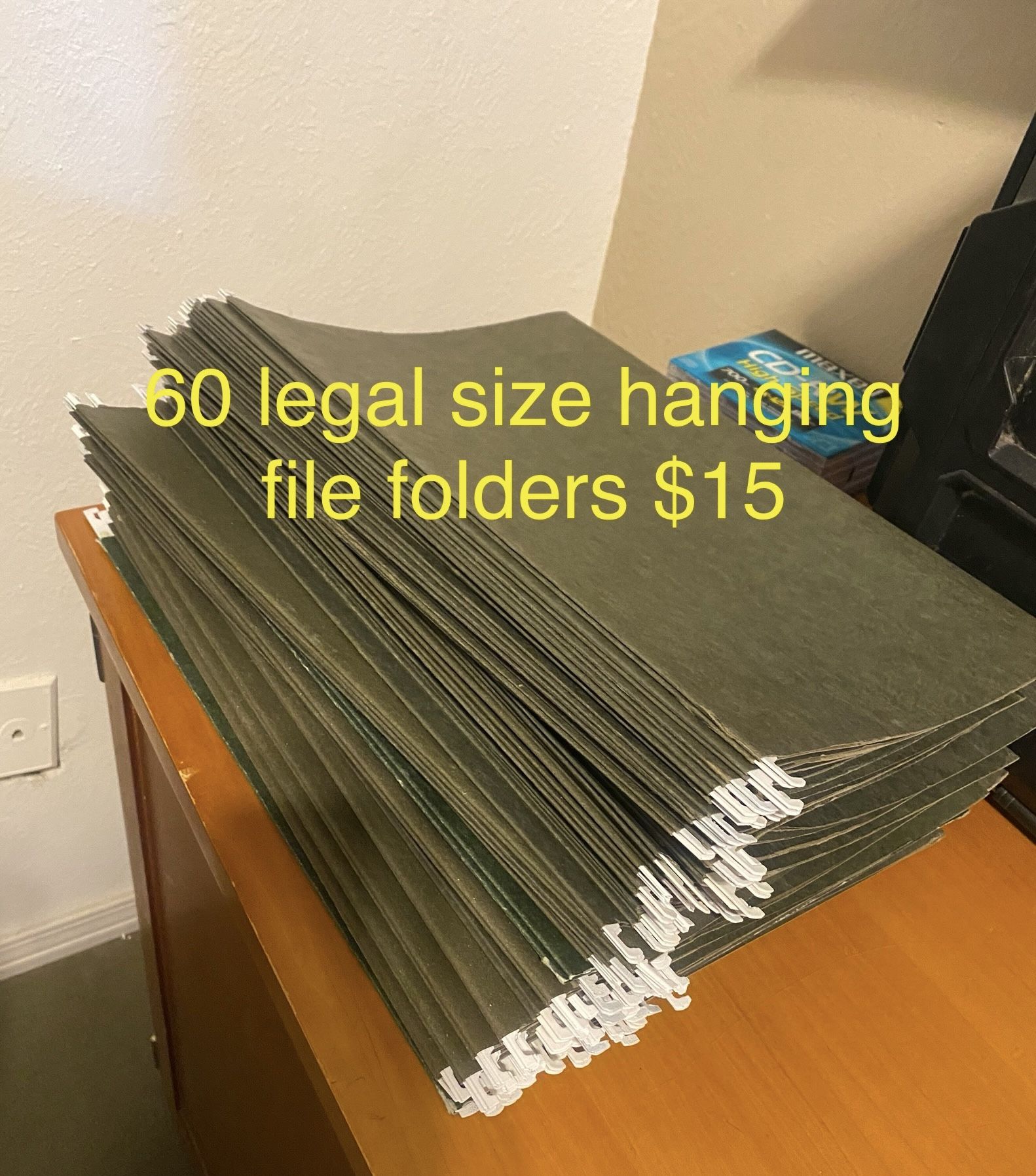 80+ Legal Sized hanging file folders $10