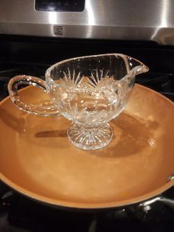 Crystal gravy dish