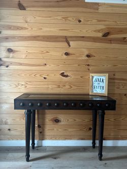Dark Wood Console Table with Stud Detail includes delivery locally!