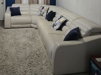 Reclining Leather Sectional.  With type C charging port.